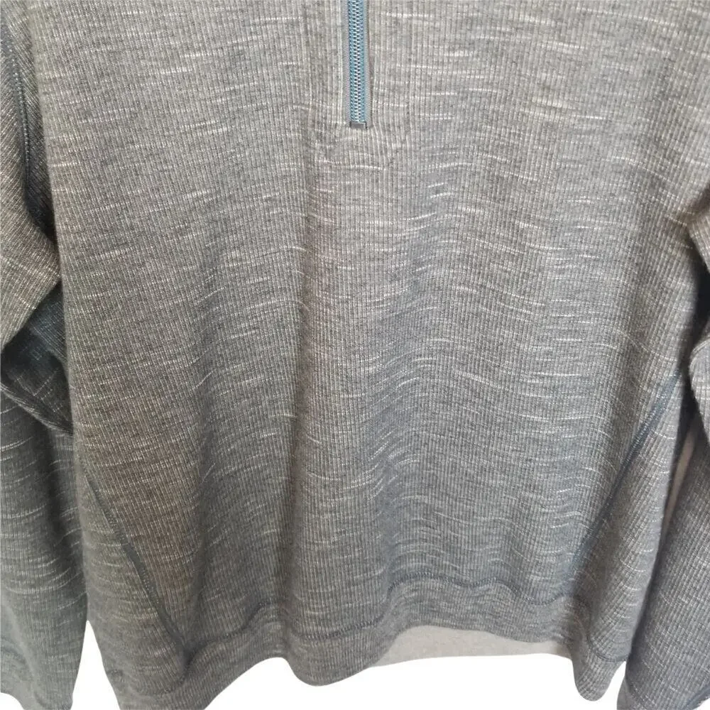 Tommy Bahama Mens Pullover Reversible Sweater Size L Minimalist 1/4 Zip Preppy